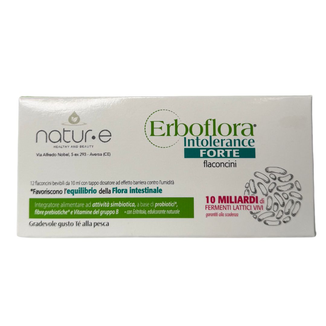 Erboflora Intolerance Forte - 12 Flaconcini - Integratore Probiotici e Prebiotici | Natur.e