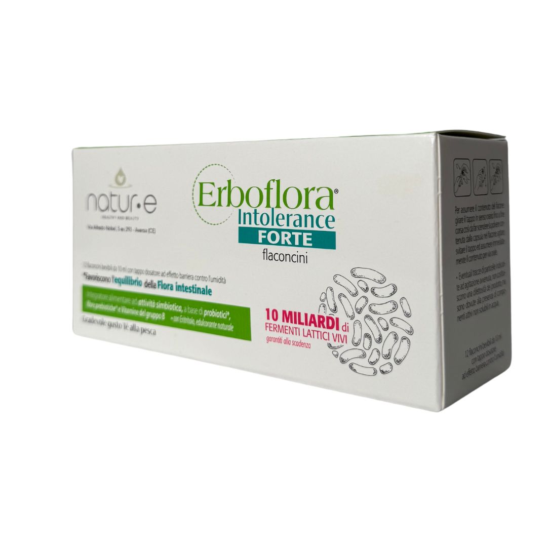 Erboflora Intolerance Forte - 12 Flaconcini - Integratore Probiotici e Prebiotici | Natur.e