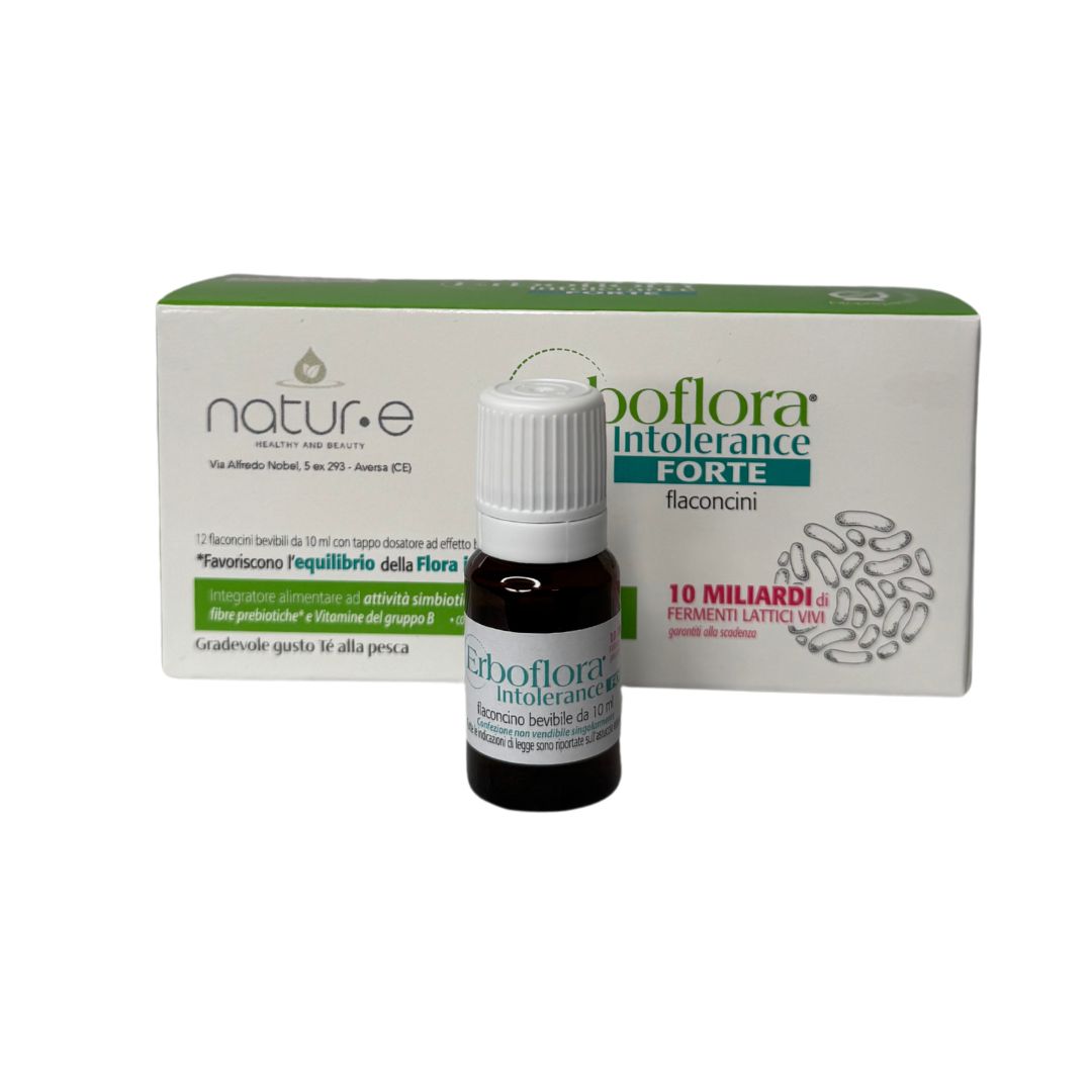 Erboflora Intolerance Forte - 12 Flaconcini - Integratore Probiotici e Prebiotici | Natur.e