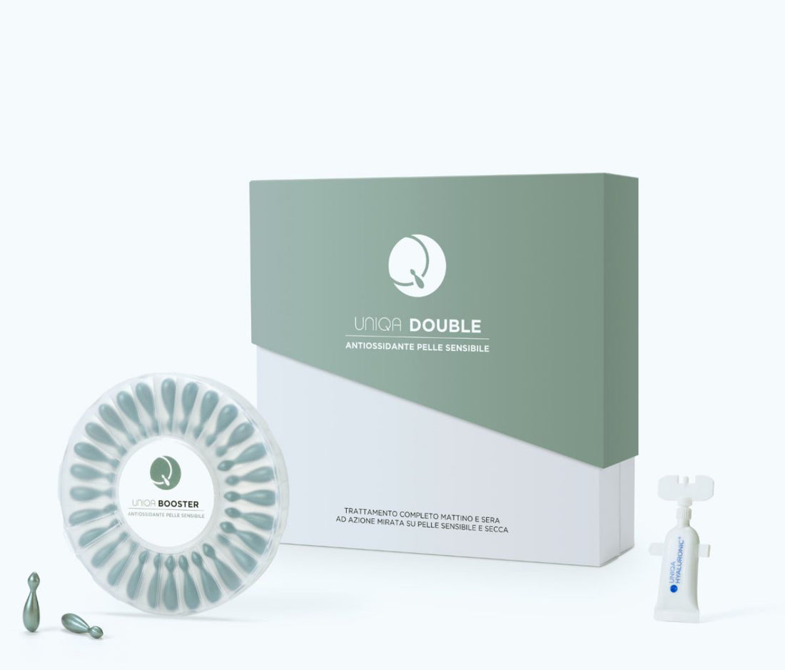 Uniqa – Double Kit antiossidante pelle sensibile – Booster+Hyaluronic+